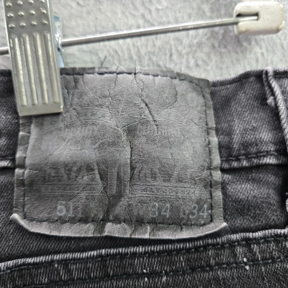 Levi's 511 Men Jeans 34x34‎ Gray Denim Slim Straight Pockets Mid Rise Cotton